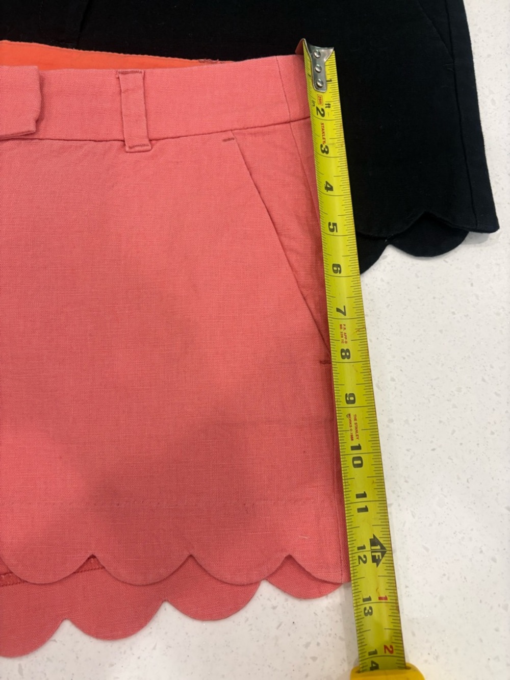 Set of 4 J. Crew Linen Scallop Hem Shorts Coral, Green, Black, White Size 10 - Picture 11 of 15
